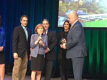 Camille JeBran, Trans-Bridge Lines, accepting Woman in Buses Award