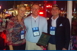 From left to right - IMG President, Bronwyn Wilson,Spirit Award Winner, Hank Garbee, CEO Young Transportation and IMG Board Chairman,Geoff Lynch with Hampton Jitney