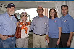 (L-R) Ed Shipman, Mrs. Marlene Hughes, Bill Hughes, Pat Ziska (MCI) and Pat Scully (MCI).  Mr. Shipman’s father (Lon Shipman) and Mr. Hughes’ father (Jake Hughes) were the founding partners of Southeastern Stages in 1933. 