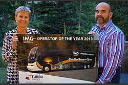 IMG President, Bronwyn Wilson presents Noah Sodrel, CEO The Free Enterprise System with the 2013 Operator of the Year Award. IMG President, Bronwyn Wilson presents Noah Sodrel, CEO The Free Enterprise System with the 2013 Operator of the Year Award.