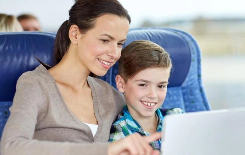 Parent and Child on Bus